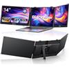 Blackview DCM5 Monitor Portatile per Laptop, 14 FHD 1080P Doppio Schermo | Plug & Play Doppio Schermo Pc Portatile, Compatibile Con Laptop Da 13-17,3″, compatibile con Mac, Win, Xbox