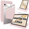 Lemxiee Cover per Honor Pad X9a 11.5 Case per supporto rotante & Slot per penna Custodia in pelle PU + Acrilico trasparente