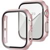 Generic Custodia protettiva rigida in PC, compatibile con Apple Watch taglie 40/41/42/44/45/46 mm, include pellicola protettiva, adatta per iWatch Series SE 4 5 6 7 8 10 11 Ultra. (rosa, serie 4/5/6/SE, 44 mm
