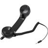 ASHATA Ricevitore Telefonico retrò, Ricevitori retrò con Presa Audio da 3,5 Mm per Smartphone, Telefono Cellulare con Jack per Cuffie da 3,5 Mm, Chiamata Comoda (BLACK)