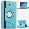 TechDealsUK Custodia Ruota per Samsung Galaxy Tab A 9.7 (2015) T550 T555 P550 P555 360 Custodia Girevole in Pelle PU con Supporto a Libro (Azzurro Cielo)