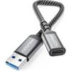 deleyCON Adattatore USB-C a USB 10 Gbps - Presa C a Spina A - Cavo per iPhone Serie 17/16/15, iPad, Galaxy Serie S25/S24/S23, A56, A16, Laptop, SSD, HDD, Notebook, CarPlay ecc.