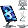 Generic Supporto per tablet da scrivania, girevole a 360°, regolabile, in alluminio, portatile, pieghevole, resistente, compatibile con iPad, grigio
