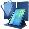 EasyAcc Custodia Cover Compatibile con Samsung Galaxy Tab S10 FE+ 13.1 Pollici 2025 / S10 FE plus 13.1 Pollici 2025, Protezione con Rotazione a 360 Gradi Supporto Cover Chiaro Retro, Blu Marino