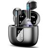 Wasart Cuffie Bluetooth, Auricolari Bluetooth 5.3 HiFi Stereo, Cuffie Wireless In Ear con ENC Mic, 2023 Cuffie Senza Fili IP7 Impermeabili Controllo Touch, Cuffiette Bluetooth Display LED/USB-C/40H, Nero