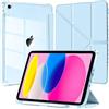 EspZanthic Custodia per iPad A16 11a/10a Gen 2025 2022 Cover Portapenne Blu Cielo | Porta Pencil Bumper TPU Morbido Retro Trasparente Supporto a Y Sottile Antiurto Leggero Antiscivolo Scuola Auto Wake Sleep