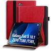 ONETHEFUL Custodia Cover per Samsung Galaxy Tab A6 10.1 2016 (SM-T580/T585) Protettivo Fascia Elastica Supporto in Pelle PU con Auto Svegliati/Sonno Rosso