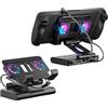 Generic Docking Station per ROG Ally X/Steam Deck/MSI Claw/Legion Go con Dock di Raffreddamento a Doppia Ventola, HDMI 2.1 4K 144Hz 100W PD USB 3.2 Gigabit Ethernet Supporto Regolabile (Luce RGB)