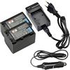 DSTE 2pcs NP-FV70 Batteria + Caricabatteria per Sony HDR-SR15 HDR-SR68 HDR-SR88 HDR-SX45 HDR-SX65