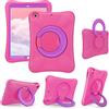 NLR FUN NLR Custodia Kids EVA per iPad | Supporto stabile multidirezionale | Compatibile con iPad da 10,2 pollici 2021/2020/2019 (9a/8a/7a generazione) (Rosa+Porpora)