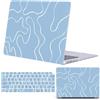 FFBOFFC Custodia per MacBook Pro 13 pollici A1502 & A1425, Linea astratta blu | 2015-2012, Case Rigido Leggero e Sottile con Copertina per Tastiera, Resistente ai Graffi, Pacchetto di Accessori 2-in-1