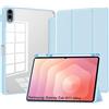 CAUHENYEE Custodia per Samsung Galaxy Tab S11 Ultra 14.6 Cover, Antiurto, Chiusura Magnetica, Retro Trasparente - Custodia con Funzione Sleep e Supporto Pieghevole - Blu Ghiacciaio