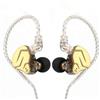 Linsoul KZ ZSN PRO X Cuffie Ibride in Metallo a Doppio Driver 1BA+1DD Monitor In-ear HiFi con Cavo da Incasso Staccabile a 2 Pin, Pannello in Lega di Zinco (Con Microfono, Oro)