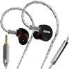 LcpAudioEU CCA Phoenix - Auricolari HiFi con driver dinamico LCP IEM, isolamento acustico, ad alta risoluzione, cavo staccabile a 2 pin, cuffie stereo per musica e giochi (microfono nero da 3,5 mm)