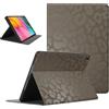 Coalbooliy Custodia per Samsung Galaxy Tab A 10.1 2019, Aesthetic Leopardata Marrone Motivo Disegno Ragazza Flip Cover in pelle PU Supporto Funzione Soft TPU Antiurto Tablet Case in Silicone, Beige