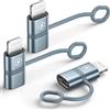 ANSSAN Adattatore USB C Lightning 3Pezzi,Adattatore iPhone Supporta la 36W Ricarica Rapida Sincronia dei Dati per Apple iPhone 14 13 12 11 Pro X 8,iPod,AirPod,Con Anti Perso di Lightning USB C Adapter