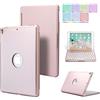 QYiiD QYiD Custodia con Tastiera per iPad Mini 5/ Mini 4, Wireless Custodia Tastiera con 7 Colori Retroilluminati, Rotazione a 180 Gradi per iPad Mini 5 2019 / iPad Mini 4 2015, RoseGold
