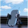Generic Supporto per cellulare per auto, supporto per cellulare per bocchette di ventilazione con gancio metallico migliorato, supporto universale per iPhone, Android e tutti gli smartphone, Nero