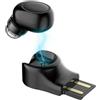Operitacx Auricolari Mini In-ear Con Microfono Ricarica Magnetica Usb Cuffie Wireless Leggere e Stabili Per Guida e Sport Autonomia Nero