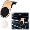 Generic Supporto magnetico per telefono cellulare da auto, a forma di L, girevole a 360°, universale, magnetico, sicuro per bocchetta dell'aria, accessorio per tutti gli smartphone (oro)