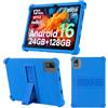 KUSINHOKA Custodia per DOOGEE U12 12 Pollici, Morbido Silicone [Antiurto] Protettiva Cover, Anti-Graffio Protezione Custodia con Funzione di Supporto, Blu Navy