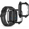 kwmobile Set 2x Custodia Smartwatch Compatibile con Garmin Venu Sq 2 Music/Sq 2 Cover - Case Silicone Protezione Orologio Fitness nero
