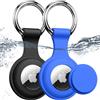 Joremx per AirTag Portachiavi, 2 Pack (Nero+Blu brillante) | Impermeabile IPX8, Silicone Porta per AirTag di 1ª e 2ª Gen, Segnale Inalterato, Attaccare a Chiavi/Valigie/Collari per Cani