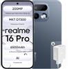 realme 16 Pro 5G Smartphone, 8+512GB, Dual SIM, IP69, Funzioni AI, Ricarica Rapida 45W, Batteria 6500mAh, Display Piatto 6,78 144Hz, Fotocamera 200MP OIS, Grigio (con Adattatore)