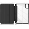 TOPCASE Custodia trasparente PC Backup per Lenovo Tab M11 TB330FU 11 Pollici 2024 con Supporto Penna, Ultra Sottile Custodia con Supporto Funzione e Auto-Sonno/Stella, Nero