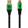 OEHLBACH GAMING New Game Green - USB Type-A auf Type-C Kabel 10Gbps - Ladeleistung bis 60W - doppelt geschirmt - vergoldete Kontakte - 75cm - Gaming Kabel mit Gewebemantel - grün/schwarz