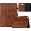 Bxithnr Cover per Samsung Galaxy Tab S5e 10.5 Pollici SM-T725/T720, Shockproof Fiori di Ciliegio Retrò Case Con Portapenne, Custodia Tablet Sottile con Slot per Schede - Marrone