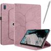 NETANY Rotating Custodia per Nokia Tablet T20, con penna PU Pelle Flip Cover, con portapenne Supporto Rotazione 360 Protettiva Cover - Oro Rosa