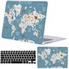 FFBOFFC Custodia per MacBook Air 11 pollici A1370 e A1465, Mappa del mondo oceanico | 2010 2011 2012 2013 2014 2015 Rilasciata, Copertura rigida Ultrasottile in Plastica per 11,6'' e Tastiera Cover