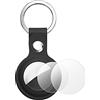 AXFEE Portachiavi AirTag, in Pelle, Localizzatore di Chiavi Portatile-Nero | per Zaini e Animali Domestici, Supporto per Cover Protettiva per Tracker per AirTag, Forte il Segnale GPS