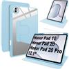Lemxiee Cover per HONOR Pad 20 & Pad 20 Pro & Pad 10 12.1 Case per supporto rotante & Slot per penna Custodia in pelle PU + Acrilico trasparente