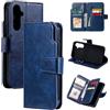 Generic Custodia a portafoglio per Samsung Galaxy S25 Ultra, in pelle, con 9 scomparti per schede, cavalletto integrato e tasca per contanti, compatibile con Samsung Galaxy S25 Ultra, blu scuro