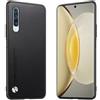 Longstong Custodia Adatta per Samsung Galaxy A50 / A50S / A30S (6.4), Cover in pelle metallica serie CODE - Nero