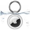 Inesore Clear Case for Apple AirTag 1/2, Waterproof Holder 1 Pack | Transparent Carbon Fibre Look for AirTag Key Fob, Scratch-Resistant Mount for Pet Collars, Luggage Tags, Clear-White