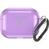 Generic Custodia protettiva per AirPods 4, con portachiavi, in silicone trasparente, morbida, anti-goccia, per auricolari (viola, AirpodsPro3)