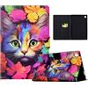 TEDTIKJT Tablet Custodia Compatibile con Lenovo Tab M10 3rd Gen 10.1 2022 (TB-328FU/TB-328XU) PU Pelle Cover con Supporto Bellissimi Motivi Dipinti Tablet Case,Rose e Gatti