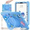 TECHGEAR BubblyToons - Custodia per bambini per Apple iPad Air 11 (M3 2025/M2 2024), Air 11, 4a e 5a, iPad Pro 11 (2018-2022), custodia morbida e robusta con supporto per mano ad anello, delfino