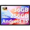 FASTWD Tablet 14 Pollici 2K Android 15 Tablet Octa-Core 2.0Ghz,36GB RAM+256GB ROM/2TB,20W/11580mAh,Foto AI 13MP+8MP,2000 * 1200 incell FHD+,Face Unlock/GPS/BT 5.0/TÜV/USB-C,Grigio