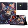 AsWant Cover Custodia per Samsung Galaxy Tab A11+ Plus/A9 Plus 11 Pollici (2025/2023) con Funzione di Stand Pelle PU Custodia (Gatto Maculato)