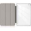 TOPCASE Custodia per Samsung Galaxy Tab A9 Plus 11 pollici 2023 cover trasparente retro in policarbonato TPU antiurto tre pieghe supporto custodia protettiva con auto guardia/sonno, grigio