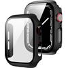 Generic Custodia protettiva rigida in PC, compatibile con Apple Watch taglie 40/41/42/44/45/46 mm, include pellicola protettiva, adatta per iWatch Series SE 4 5 6 7 8 10 11 Ultra. (nero, serie 10/11 46 mm)