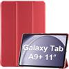 ProCase Cover per Samsung Galaxy Tab A9 Plus 11 Pollici 2023 | Custodia Galaxy Tab A9+ [SM-X210/X215/X216/X218], Smart Cover per Samsung Ultra Sottile Leggero -Rosso