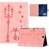 Generico DayQiQiPu Cover per Samsung Galaxy Tab S2 9,7 SM-T810/T813/T815/T819 Gatti in rilievo in sotto la luce della strada Modello di flip Custodia ultrasottile con Auto Sveglia/Sonno,Rosa