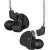 Yinyoo CCZ Melody in-ear-monitor 1BA 1DD auricolari Hifi, auricolari in-ear leggero di basso profondo IEM cuffie con cavo 4N OFC per musicista/batterista/bassista(Nero, senza microfono)