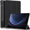 Kepuch Custer Cover per Samsung Galaxy Tab S10+ 12.4 X820 X826B / S9 Fe+ X610 X616 / S9+ X810 X816B X818U,PU-Pelle Case Custodia - Nero