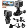 Zorvita Dashcam Moto mit WiFi 1080P Action Cam, Telecamera Moto | Grandangolo da 120°, batteria da 900 mAh, registrazione in loop, mini videocamera impermeabile per casco da moto